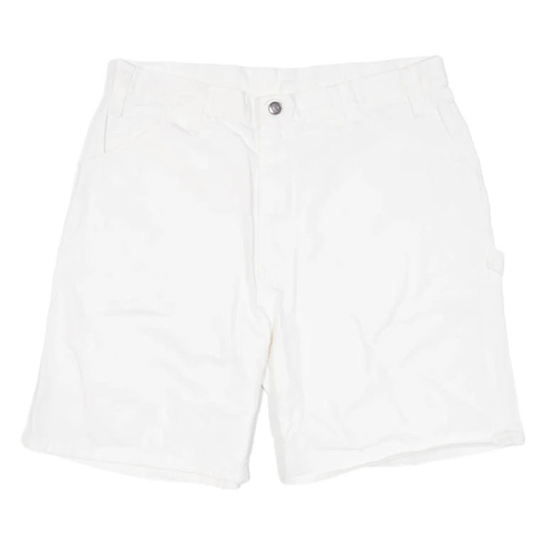 DICKIES Womens Workwear Shorts White Relaxed L W36