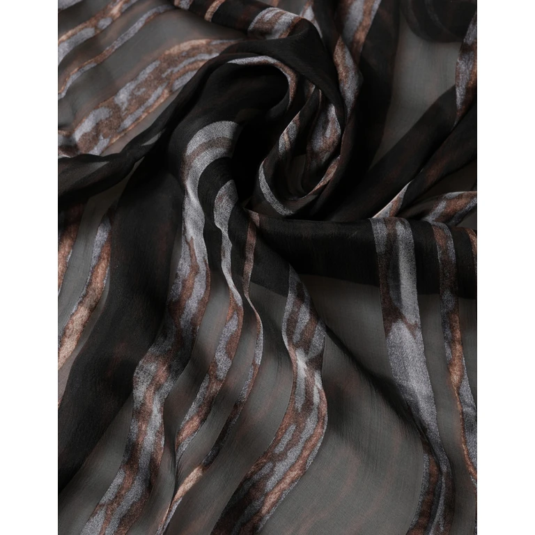 Dolce & Gabbana Black Stripes Silk Wrap Shawl Stole 193cm X 131cm Scarf - Women
