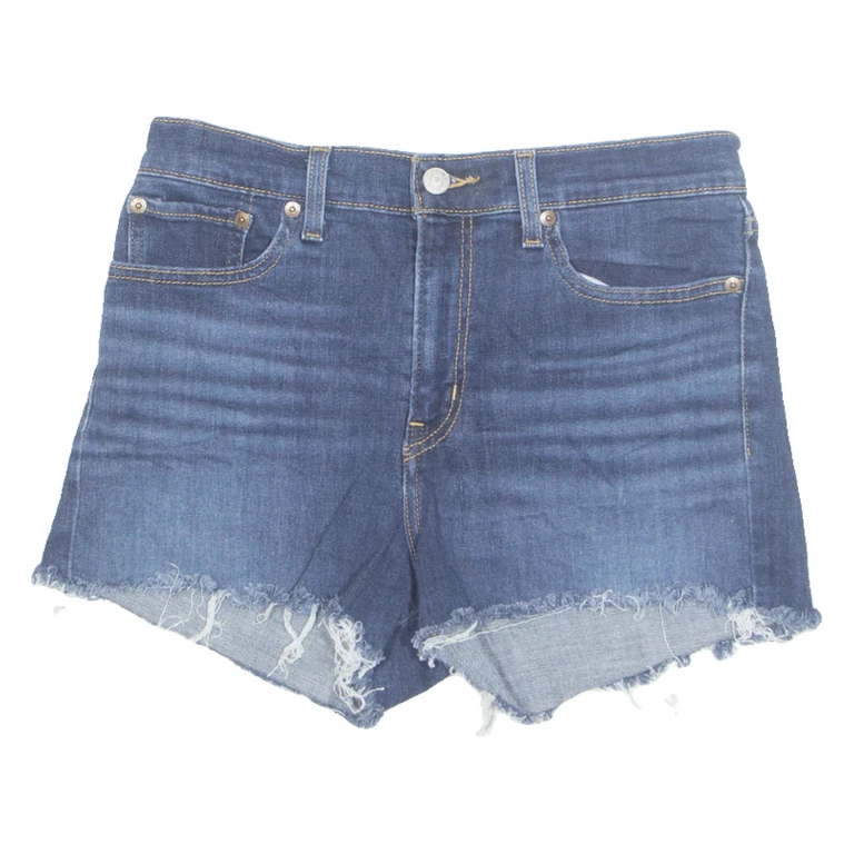 LEVI'S Cut Off High Rise Womens Denim Shorts Blue Relaxed M W30