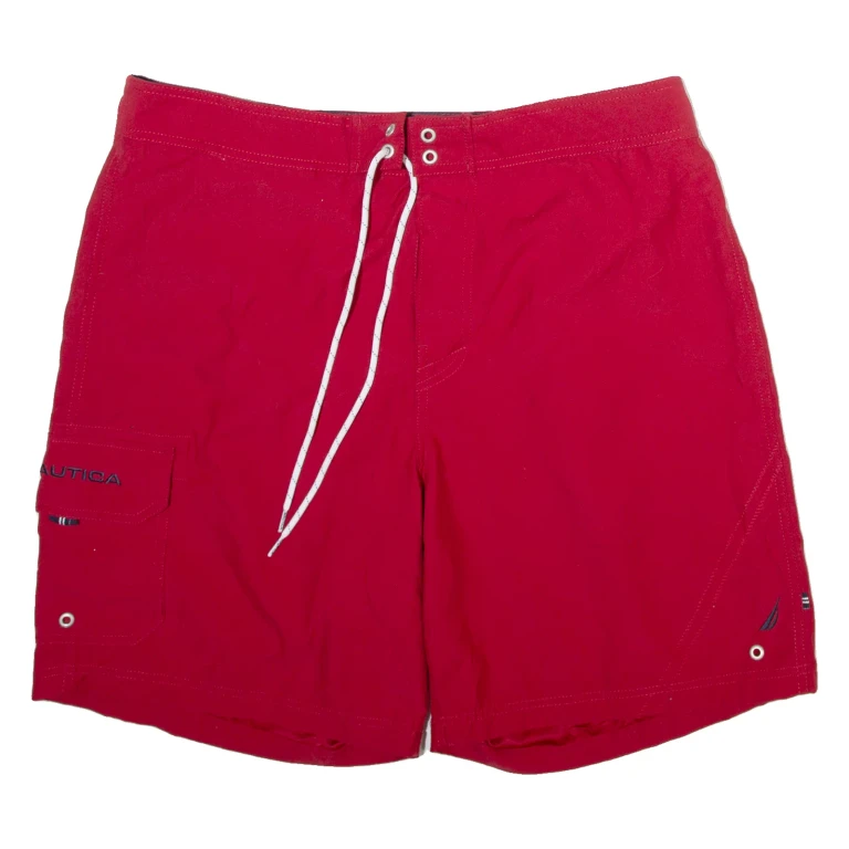 NAUTICA Mens Swimming Shorts Red Relaxed XL W36