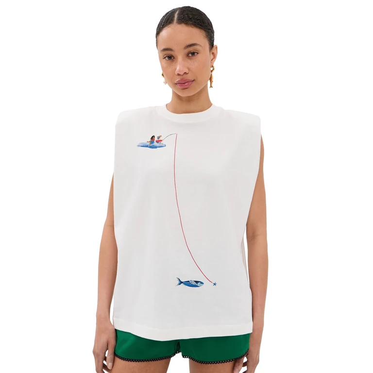 FARM Rio Fishing Dreams Tank Top Off-White S