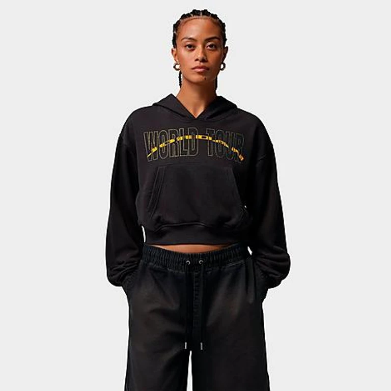 Jordan Women's Brooklyn Fleece Pullover Hoodie in Off Noir Size: XS