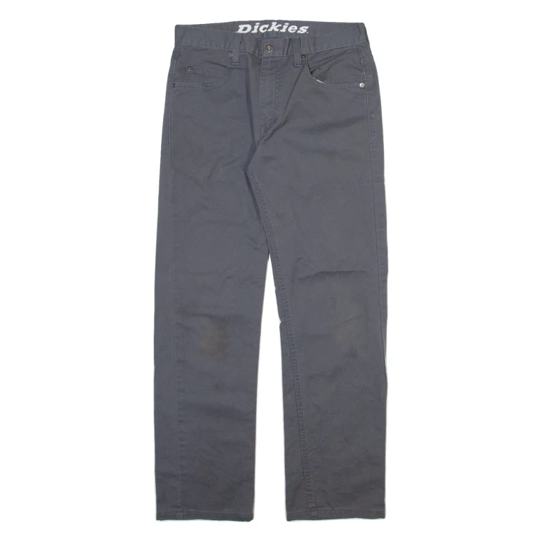 DICKIES Mens Trousers Grey Regular Straight W30 L30