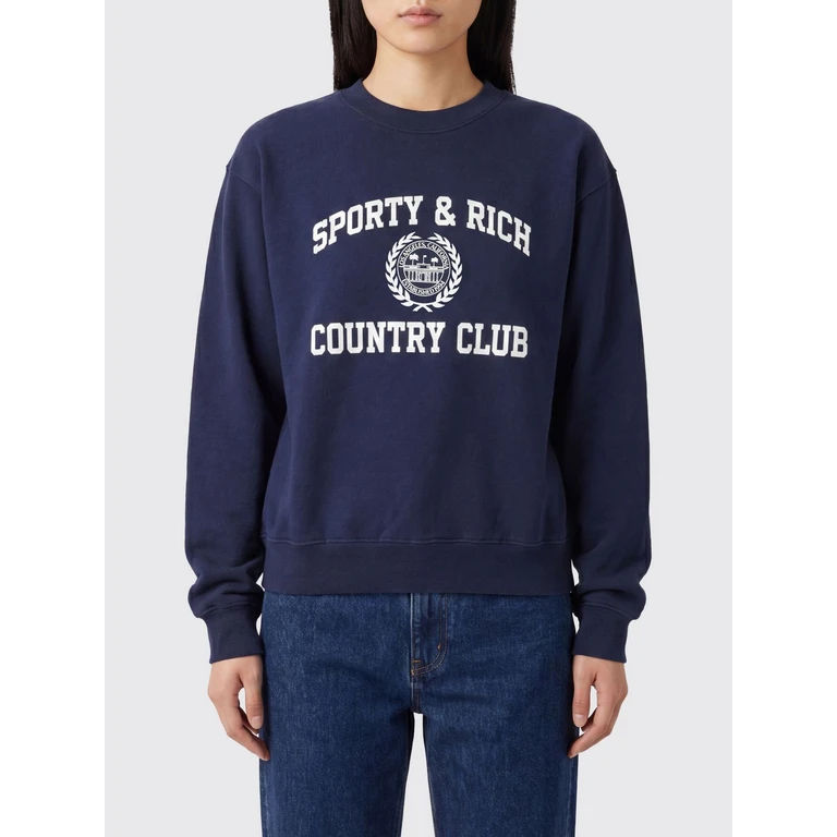 College Logo-Print Cotton Crewneck Jumper (ST09876218BL106 098DARKNAVYWHITE3902)
