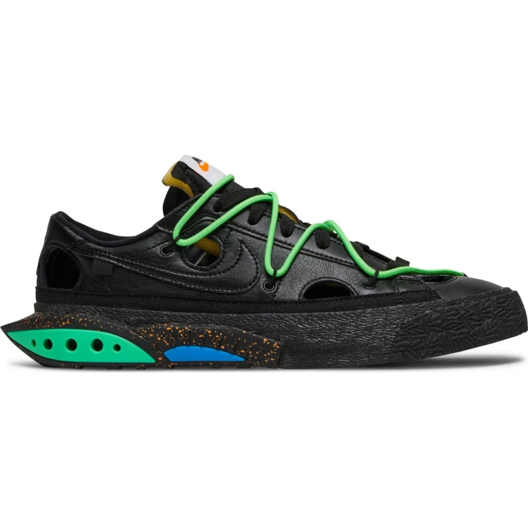 Men's Blazer Low 'Off-White Black Electro Green' Sneakers