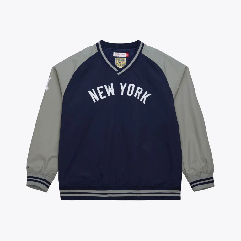 Men's MLB Nylon Pullover Jacket Vintage Logo Yankees Pullovers