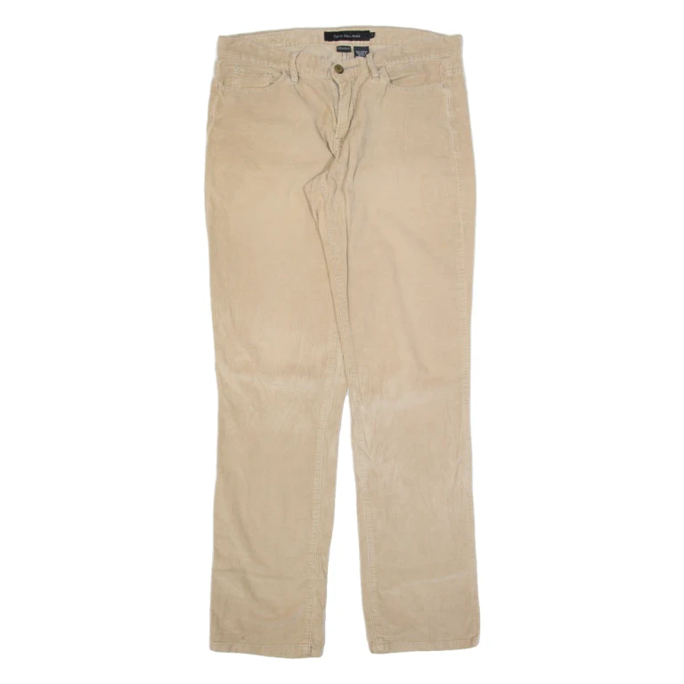CALVIN KLEIN JEANS Womens Corduroy Trousers Beige Regular Straight W32 L32