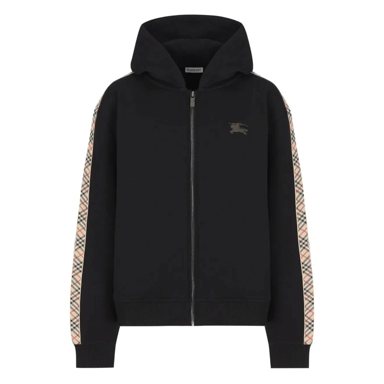 BURBERRY KIDS Sweatshirt Black "Clyde" Check Tape