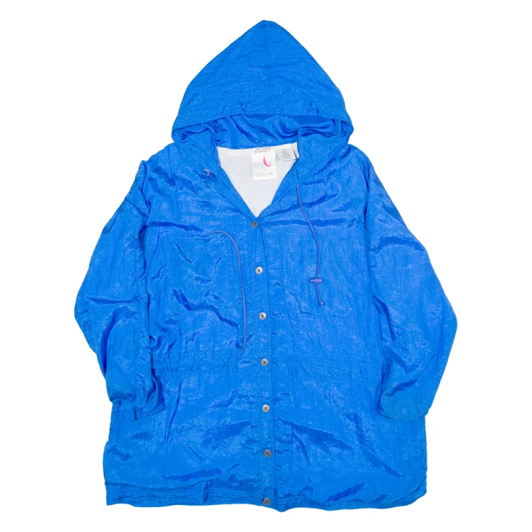AVAIT Womens Shell Jacket Blue Nylon Hooded 2XL