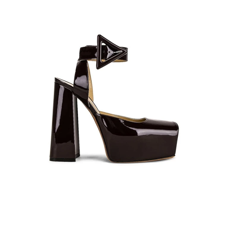 Bottega Veneta Square-Toe Patent-Leather Pumps