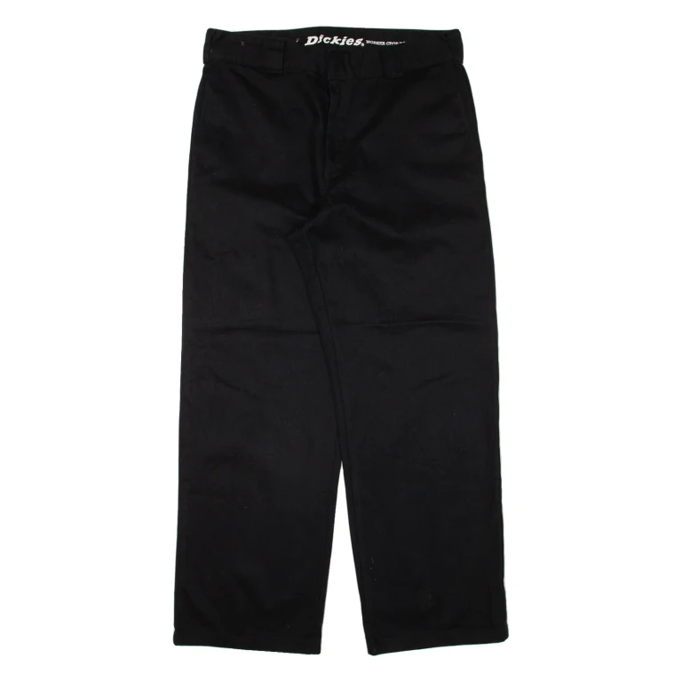 DICKIES Workwear Womens Trousers Black Relaxed Straight W34 L28