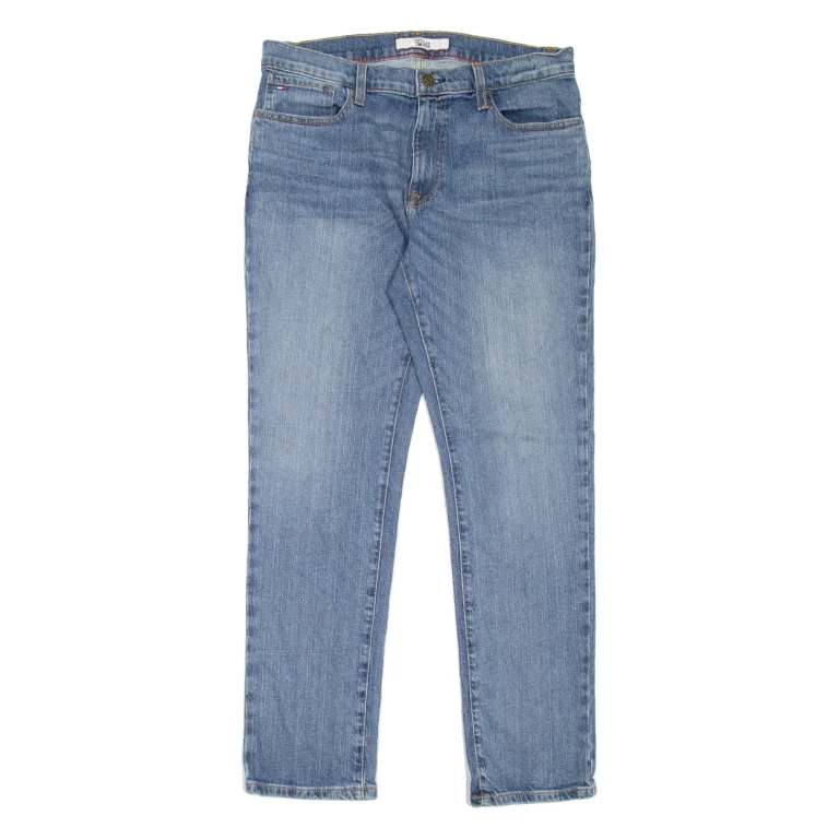 TOMMY HILFIGER Womens Jeans Blue Slim Straight Stone Wash W32 L30