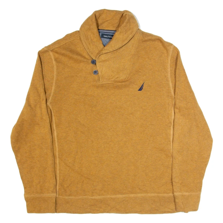 NAUTICA Mens Jumper Beige High Neck Tight Knit L
