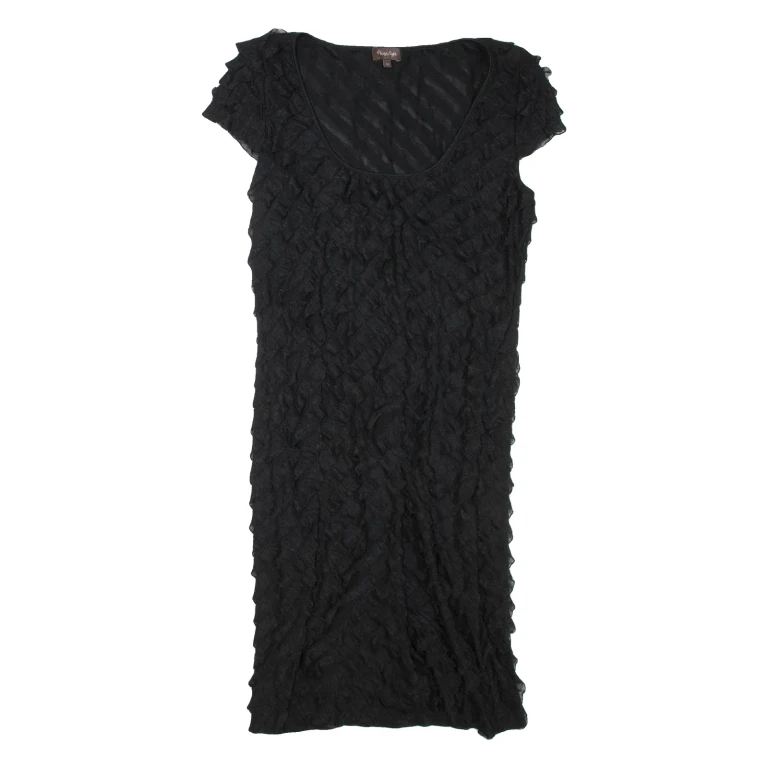PHASE EIGHT Womens Day Dress Black Short Sleeve Knee Length M