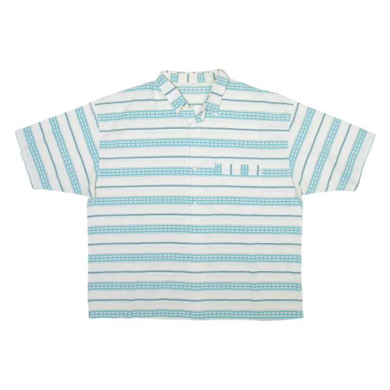Mens Shirt White Striped M