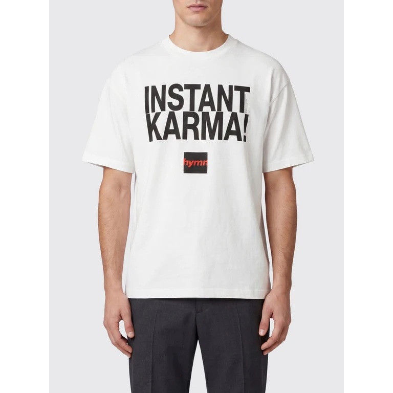 Slogan-Print Crewneck Cotton T-Shirt in a Regular Fit (SMMK80000C26)