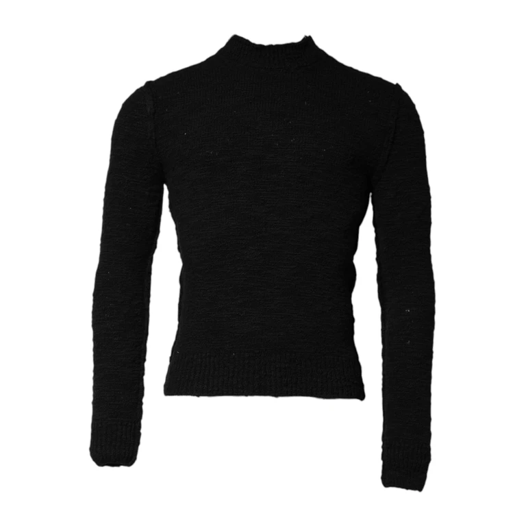 Dolce & Gabbana Black Wool Knit Crew Neck Pullover Sweater Virgin Nylon Clothing - Men