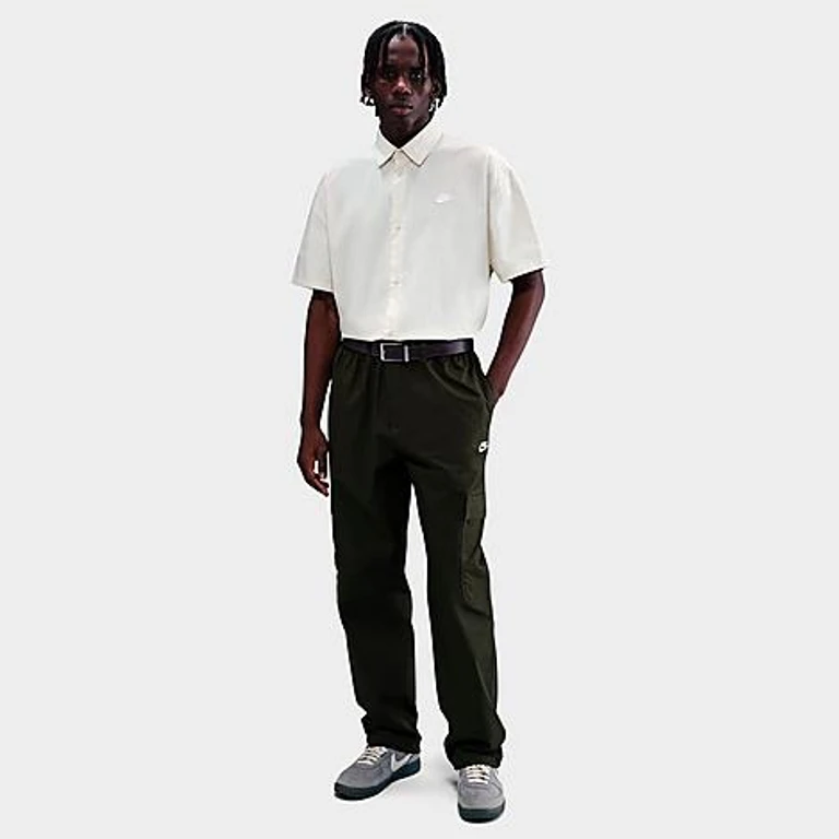 Nike Men's Sportswear Club Woven Cargo Pants in Sequoia/White Size: XS