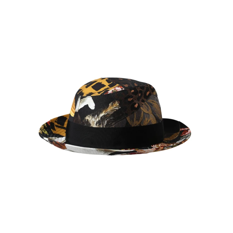 Dolce & Gabbana Multicolor Patchwork Women Fedora Wide Brim Hat - Women