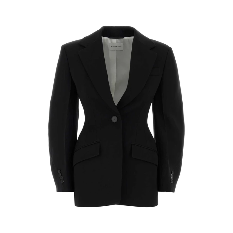 Givenchy Black Wool Blazer Giacche E Gilet - Women