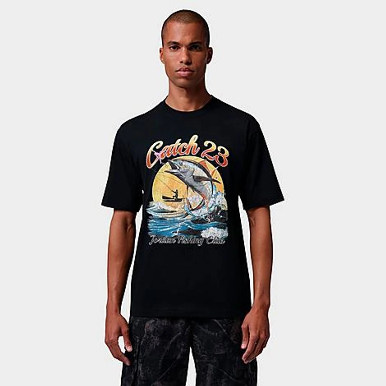 Jordan Men's Fishing Club Graphic T-Shirt in Black/White Size: XS