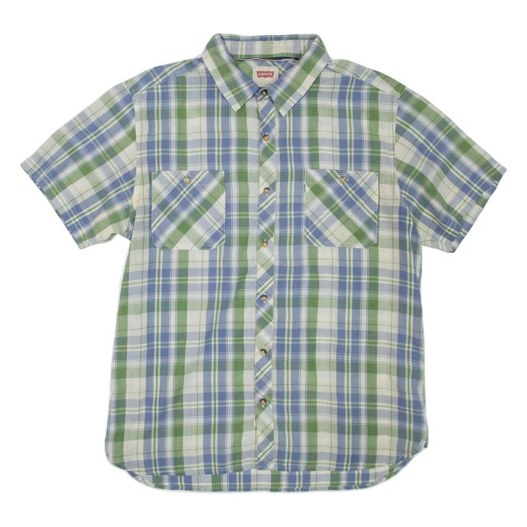 LEVI'S Modern Mens Shirt Green Check XL