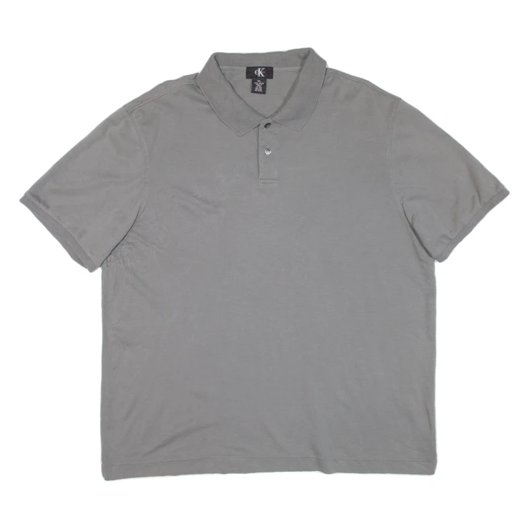 CALVIN KLEIN Mens Polo Shirt Grey XL