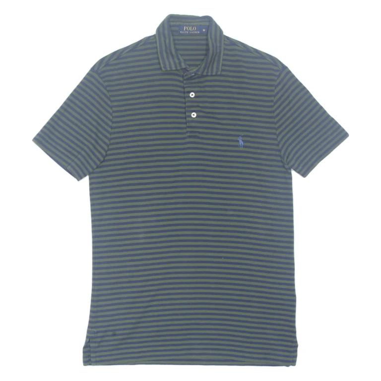 POLO RALPH LAUREN Mens Polo Shirt Green Striped M
