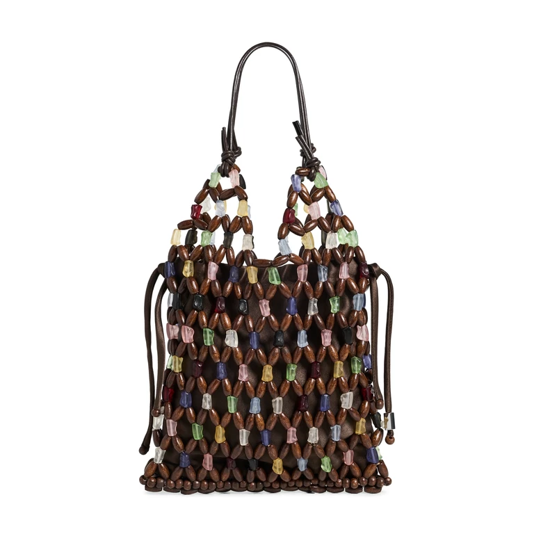 STAUD Kelly Beaded Bag Sea Glass Multi One Size