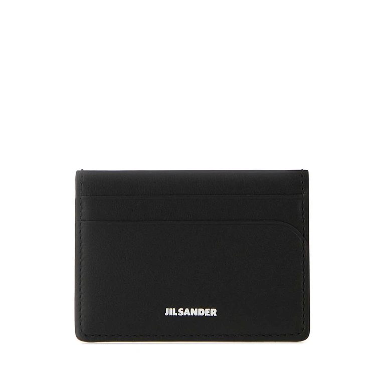 Black Leather Card Holder 001 Exterior: Calf Portafogli - Men
