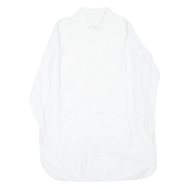 RUDOLPH GUGGLEBERG Mens Shirt White Striped Long Sleeve XL