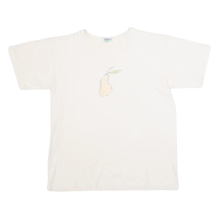 TASTE BUDS Pear Womens T-Shirt Cream 90s L