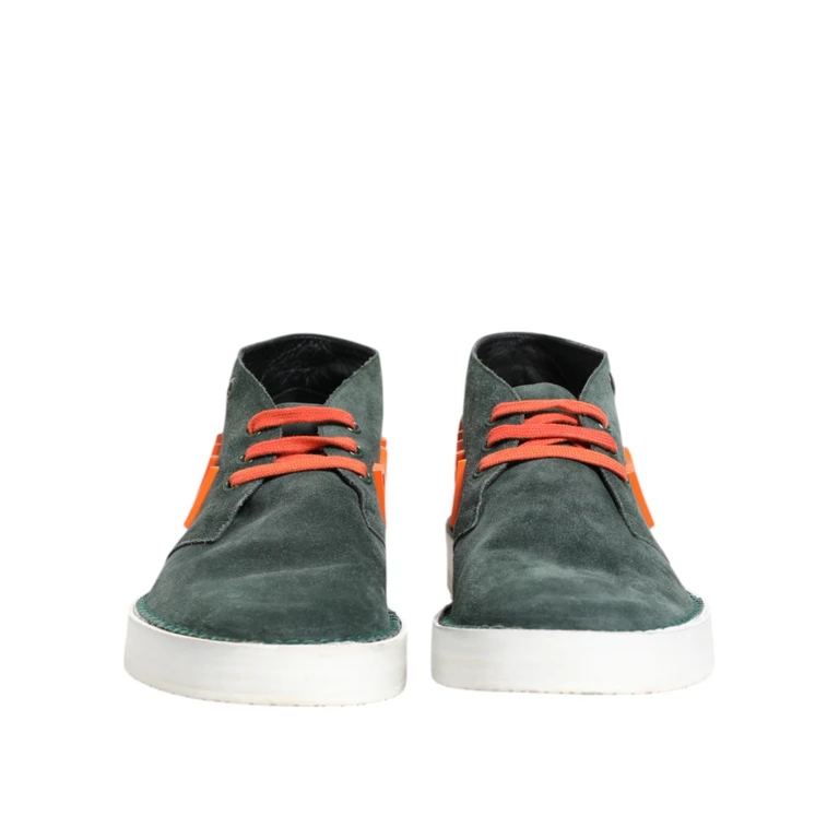 Dolce & Gabbana Green Derby Logo Casual Men Sneakers Shoes Suede - Men