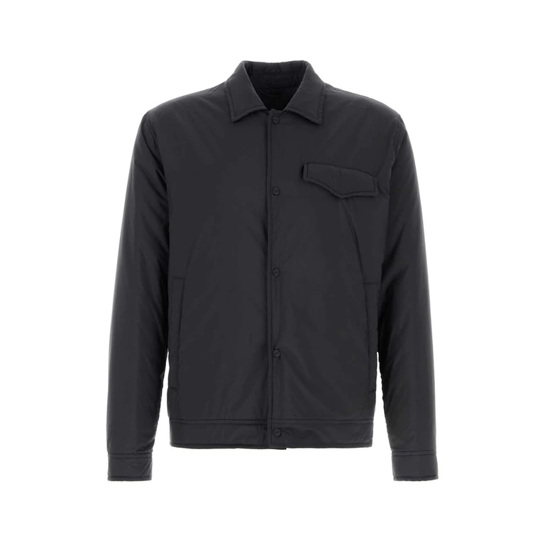 Midnight Blue Polyester Jacket Giubbini - Men
