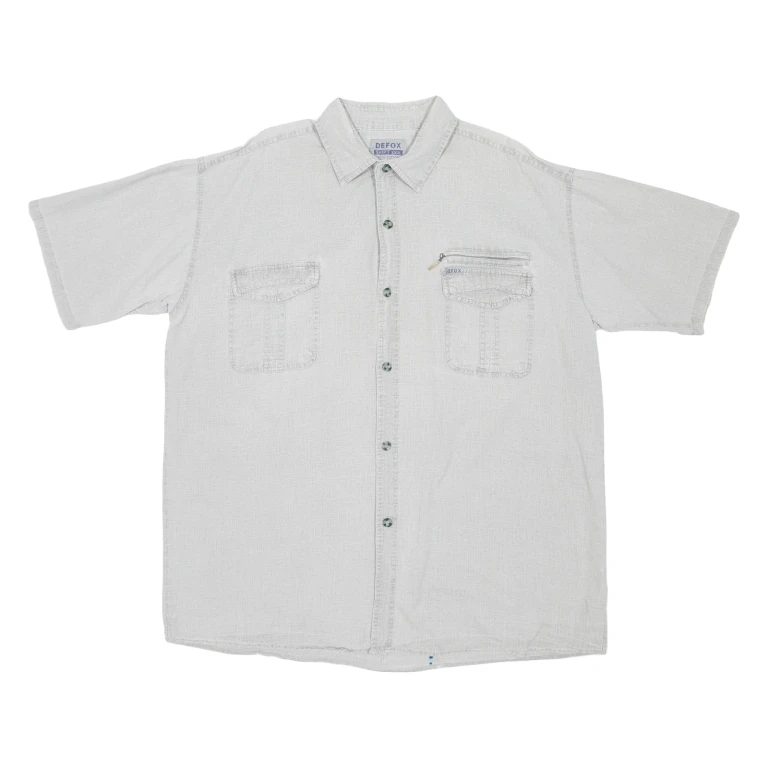 DETOX Mens Plain Shirt Grey 3XL