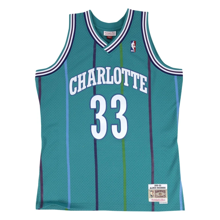Men's NBA Swingman Road Jersey - Hornets 92 Alonzo Mourning