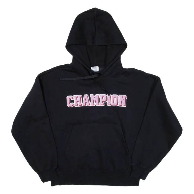 CHAMPION Womens Black Hoodie M