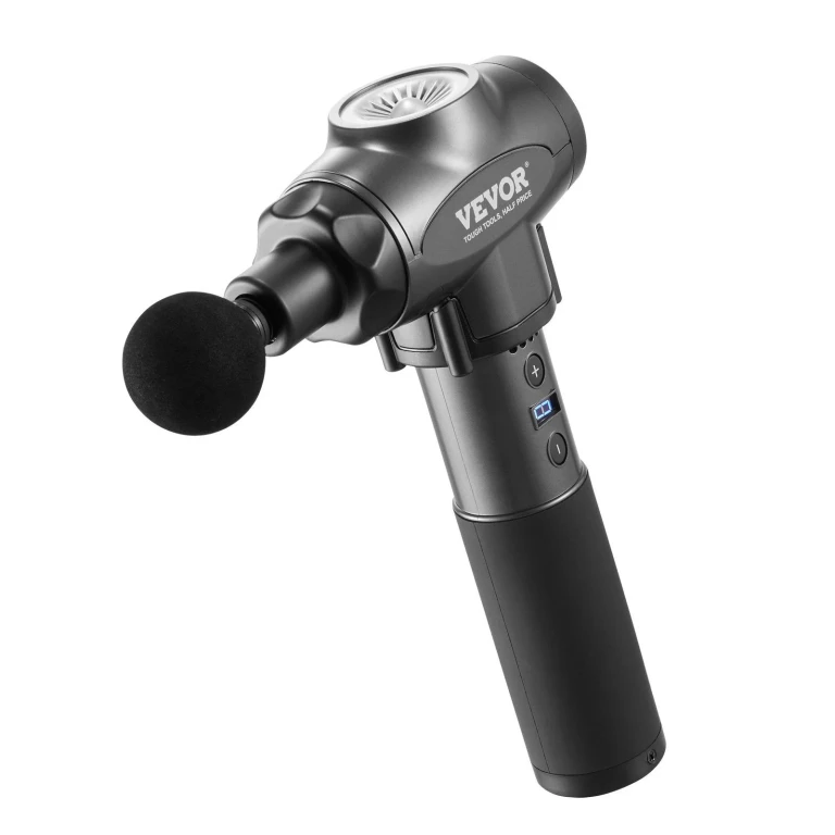Massage Gun Deep Tissue with 9 Speed Levels & 6 Massage Heads, 24V 2500mAh Batteries, Percussion Muscle Massager for Athletes, Handheld Electric Massage Gun for Pain Relief, Muscle Relaxation - Gray