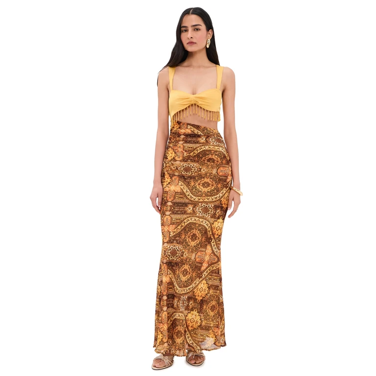 Runaway the Label Alzona Cutout Maxi Dress Magnolia Mango XL