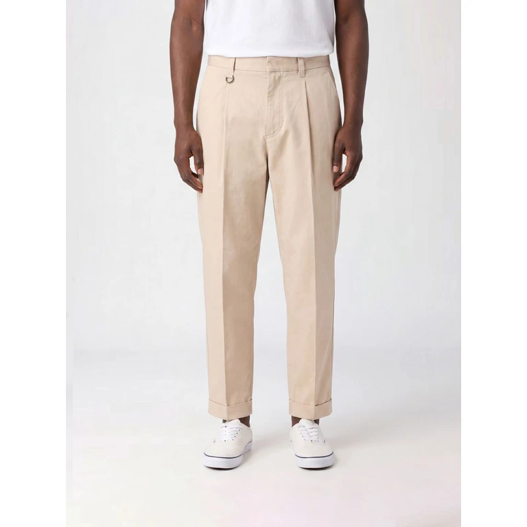 Slim Fit Cotton Chino Trousers with Slant Pockets (B12501991272)