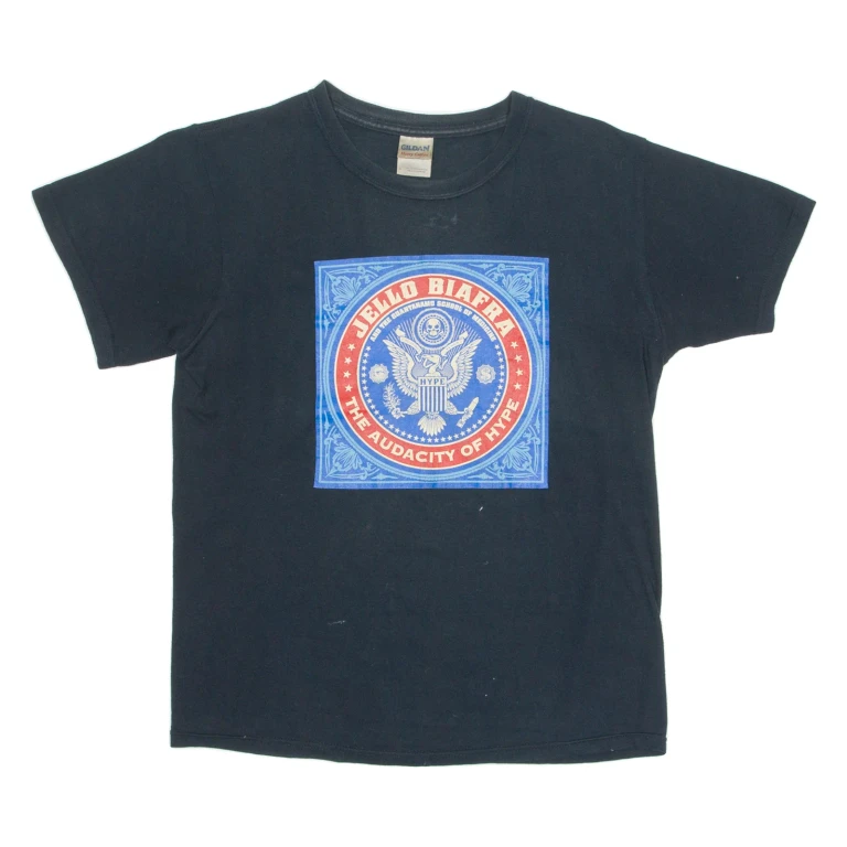 GILDAN Jello Biafra Mens Band T-Shirt Black Crew Neck S