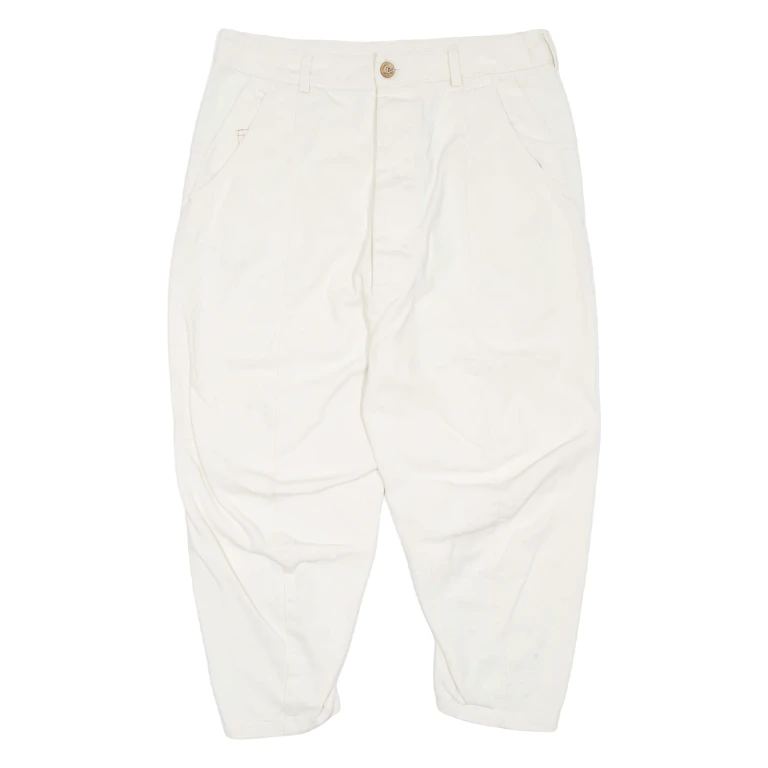 Womens Trousers White Regular Tapered W34 L22