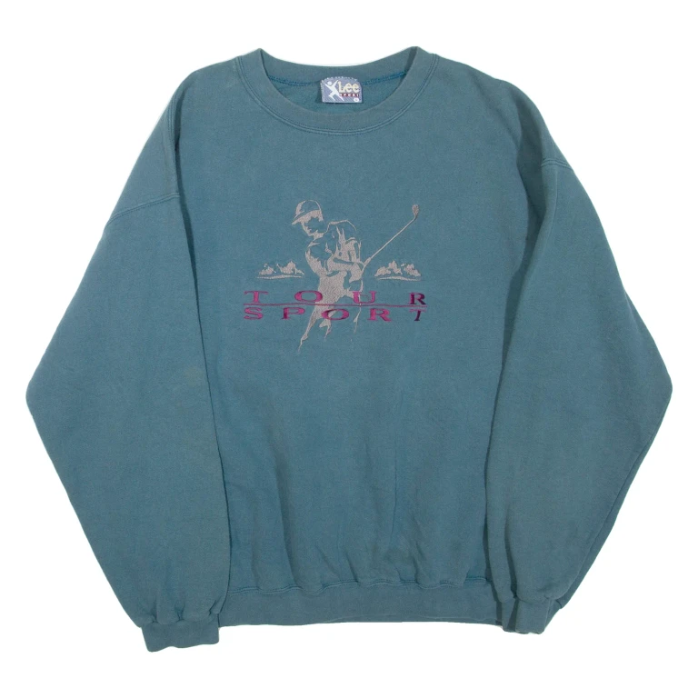 LEE Sport Golf Mens Sweatshirt Blue Crew Neck L