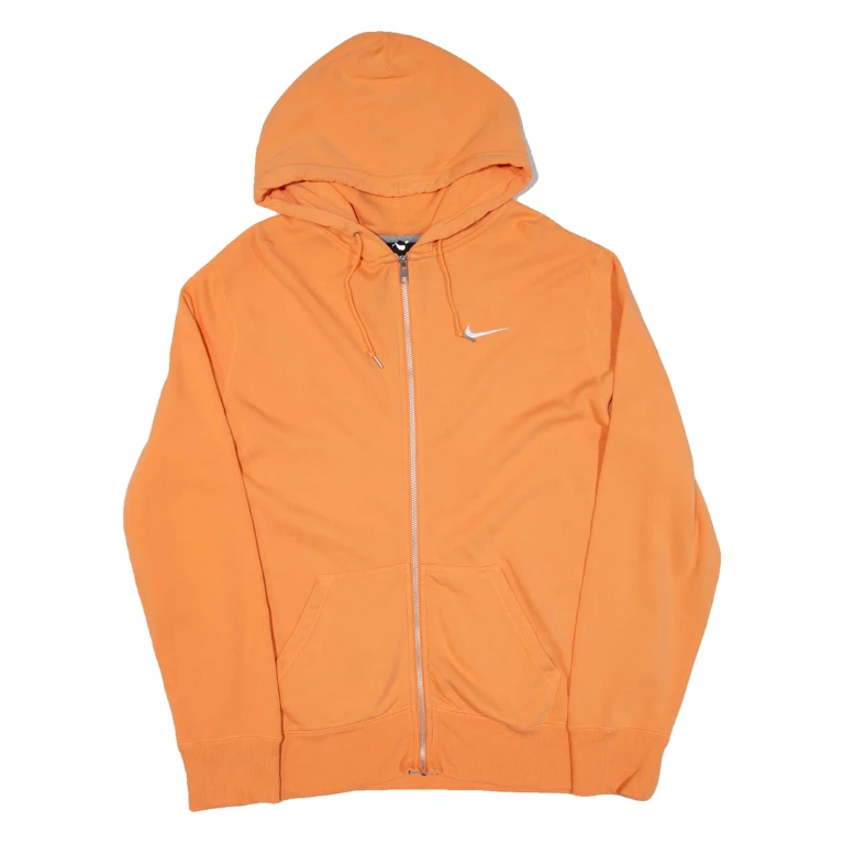 NIKE Womens Orange Hoodie Full Zip 2XL