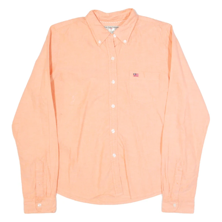 RALPH LAUREN POLO JEANS COMPANY Womens Plain Shirt Pink Long Sleeve L