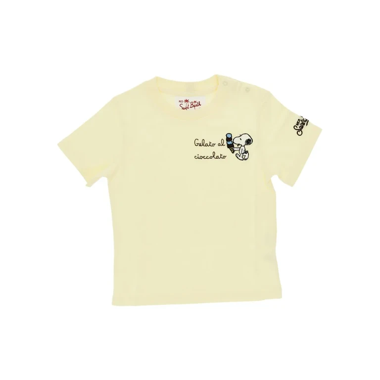 SAINT BARTH Peanuts embroidery T-shirt Kids 2Y