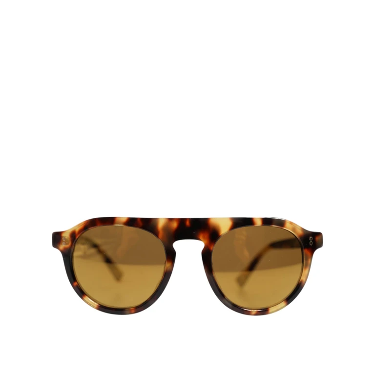 Dolce & Gabbana Brown Acetate Round Leopard Print Eyewear Sunglasses - Women