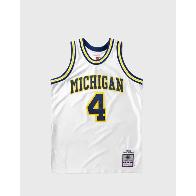 Men's Ncaa White Jersey Michigan 1991 Chris Webber