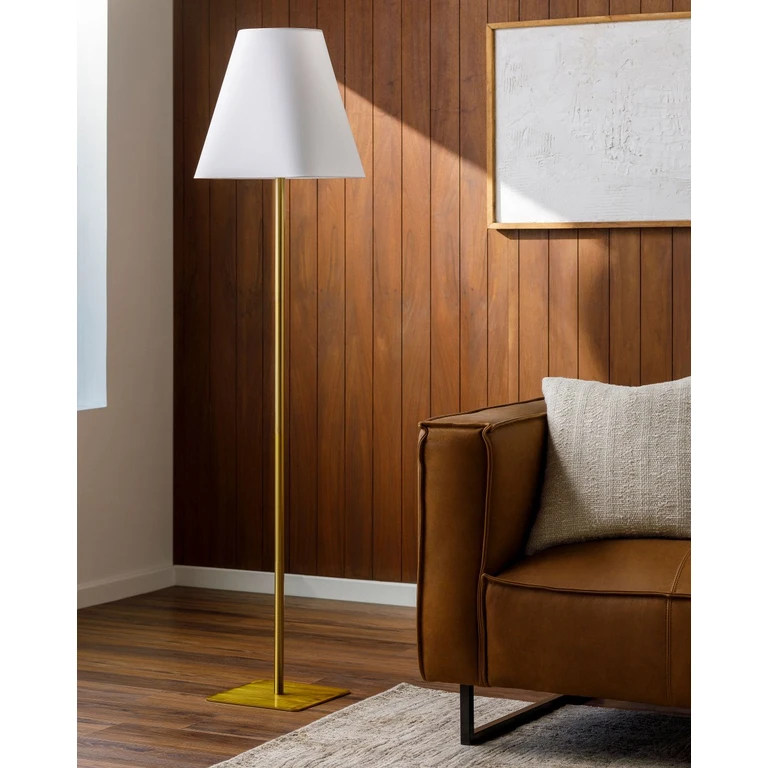 Pique Brass Accent Floor Lamp