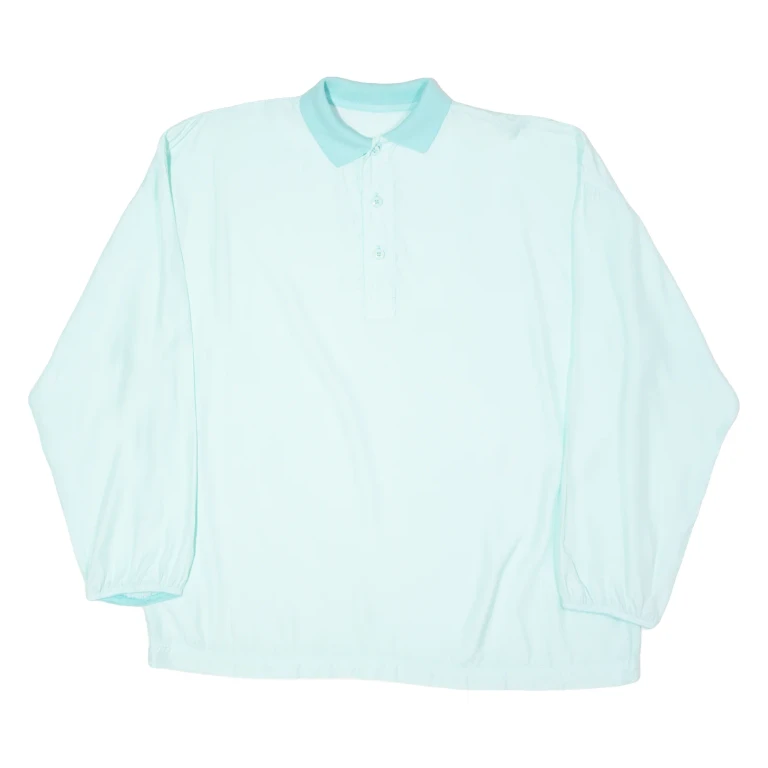 Mens Polo Shirt Green Long Sleeve 2XL